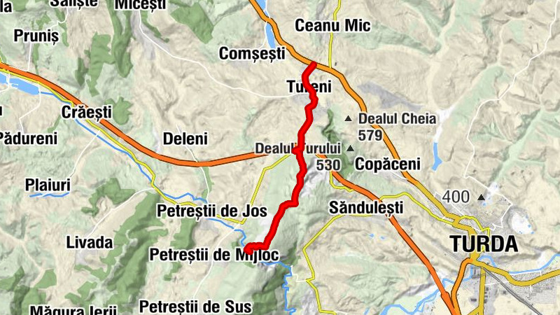 Tureni - Biserica romano-catolică - Dealul Petridului - Petreștii de Jos