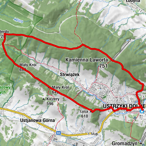 Ustrzyki Dolne - Kamienna Laworta - Wielki Król - Mały Król
