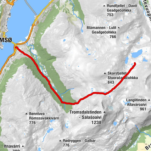 Tromsø - Storsteinnes - Tromsdalen kirke - Skarvassbu