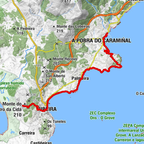 San Lázaro - Capela de Nosa Señora de Belén - Igrexa de San Pedro de Palmeira - Ribeira
