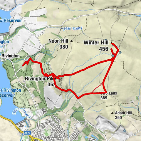 Rivington - Rivington Pike - Winter Hill - Two Lads
