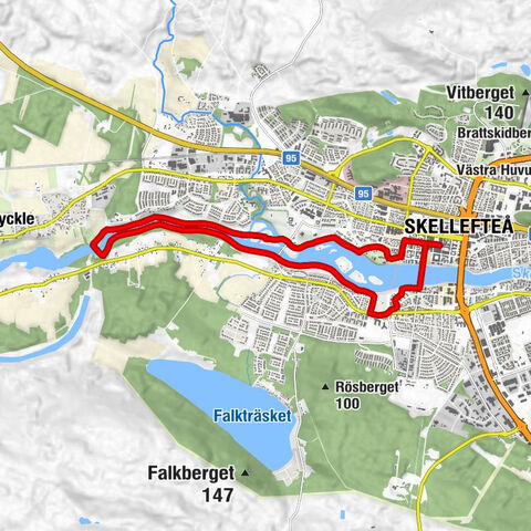 Skellefteå - Centrum - Rovön - Medlefors