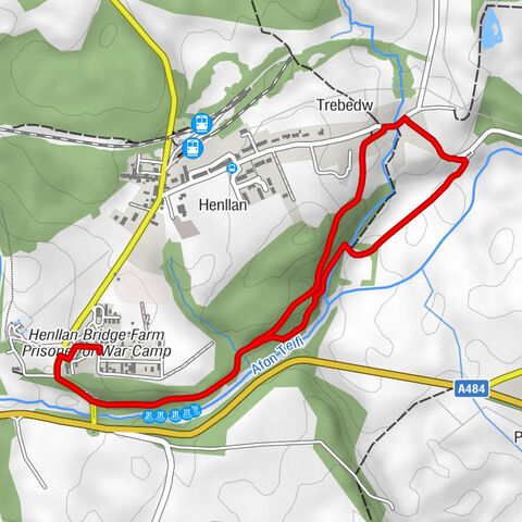 Llangeler - Rhaeadrau Henllan / Henllan Falls - Trebedw - Llandyfriog