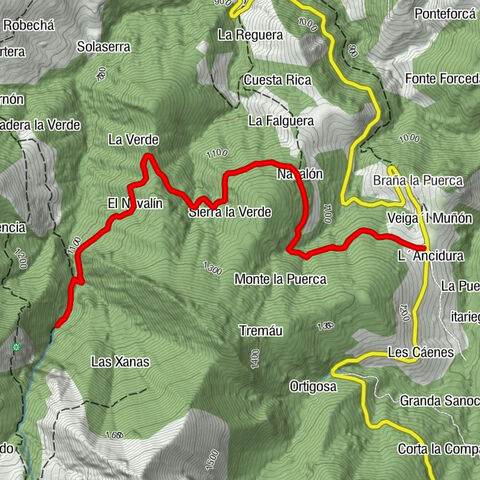 La Tixoria - Navalón - El Navalín - Cascada'l Xiblu