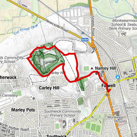 Sunderland - Namey Hill - Gateshead - Fulwell