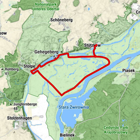 Stolpe - Burgwallberg - Stützkow - Aussichtspunkt am Richterberg