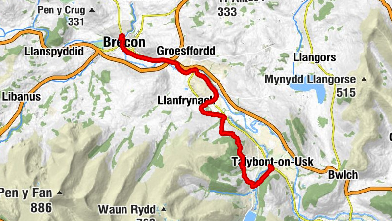 Talybont-on-Usk - Pencelli - Brecon