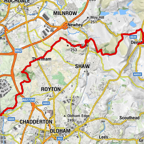 Denshaw - Gravel Hole Methodist Church - Tandle Hill - Mills Hill