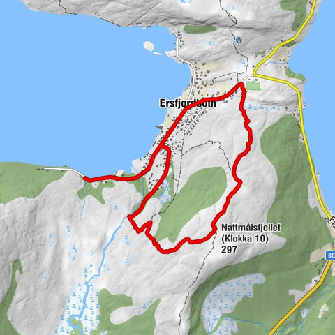 Tromsø - Ersfjordbotn - Nattmålsfjellet (Klokka 10)