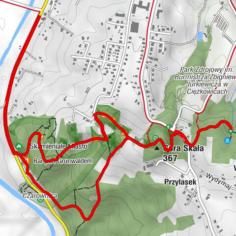 Ciężkowice - Bar pod Grunwaldem - Góra Skała - Smakosz