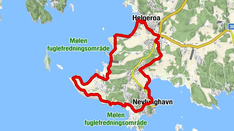 Laberget - Kyststi-kapellet - Mølen gravhauger - Larvik