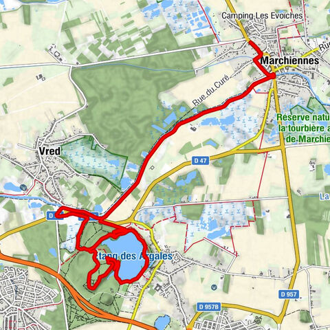 Marchiennes - Point de vue sur plan d'eau - Rieulay