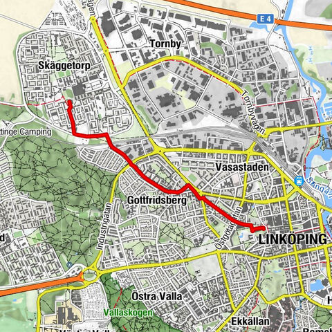 Linköping - Åbylund - Barhäll - Skäggetorps kyrka