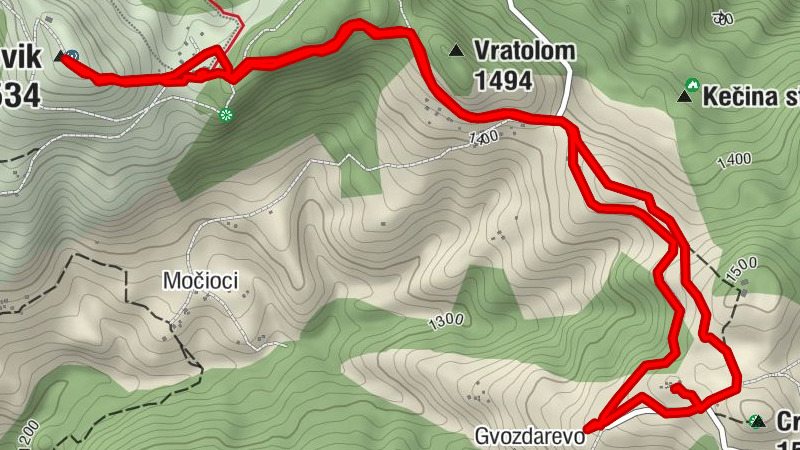 Crepoljsko - Vratolom - Bukovik - Močioci