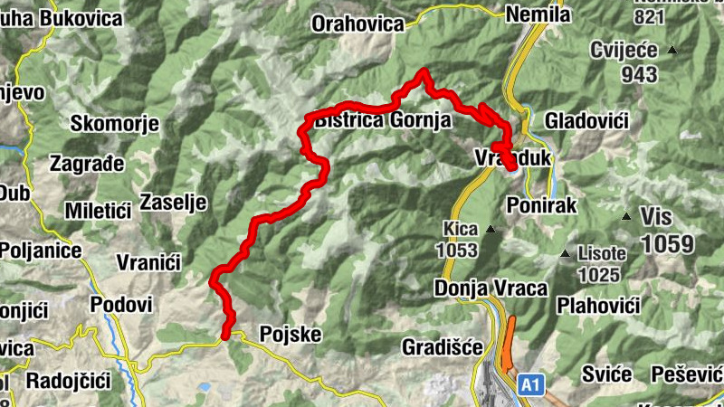Grad Zenica - Bistrica Gornja - Gornji Loznik - Vranduk