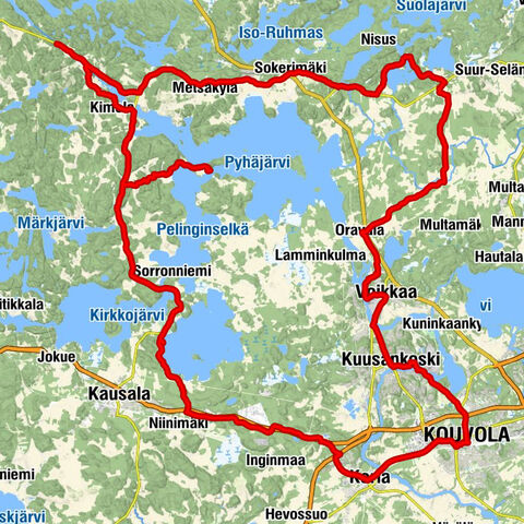 Keskusta - Kivistenmäki - Hiidenvuori - Kouvola