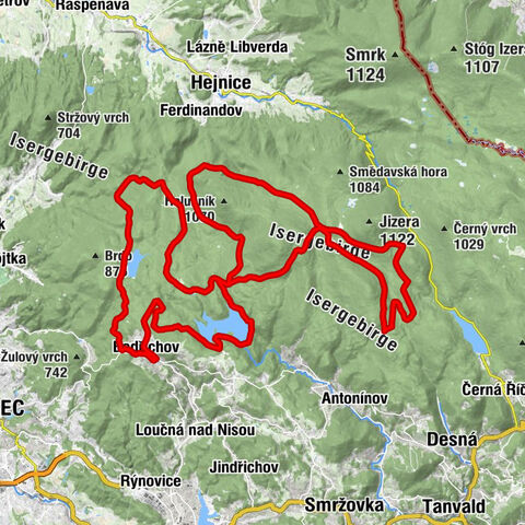 Bedřichov - Dolina - Kristiánov - Šámalova chata