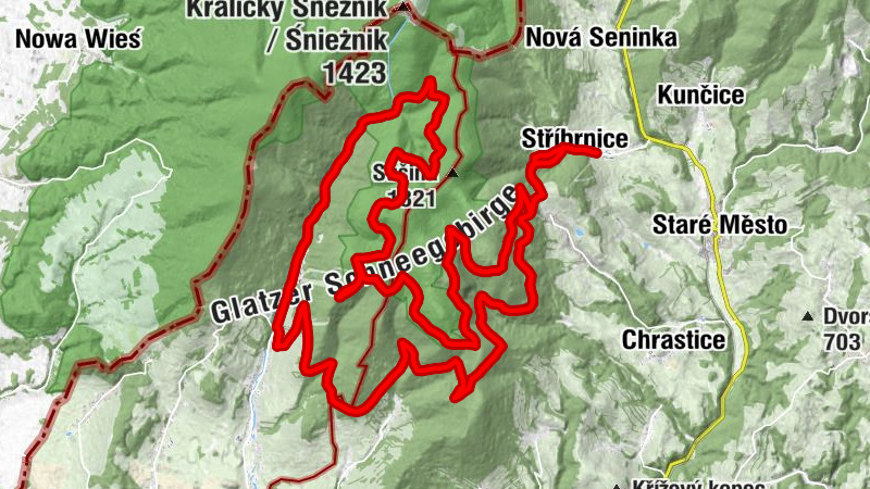 Stříbrnice - Slaměnka - Skalka - Chalupa u Jezu - Jezinka