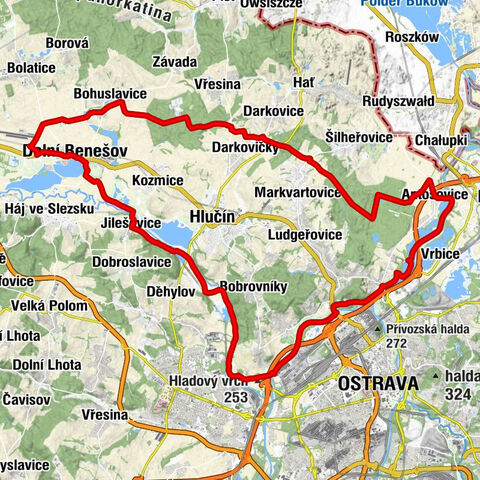 Zábřeh - Hladový vrch - sv.Martin - sv. Kříže (kaple)