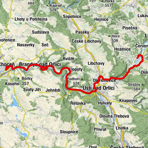 Lanšperk - Ústí nad Orlicí - kaple panny marie - Brandýs nad Orlicí