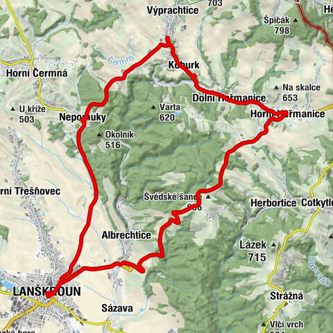 Koburk - Pastvina - Kostel sv. Anny - Nepomuky