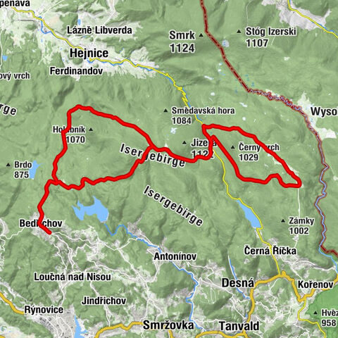 Bedřichov - Smědava - Chata Pešákovna - Šámalova chata