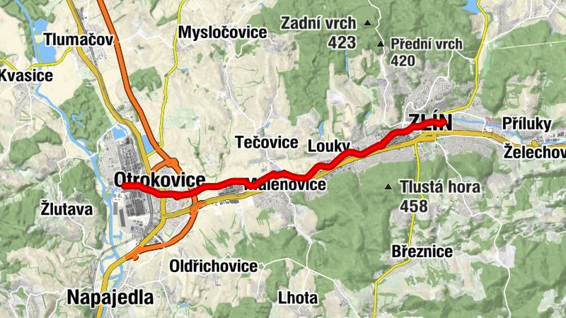 Zlín - Svit-rybníky - Louky - Otrokovice