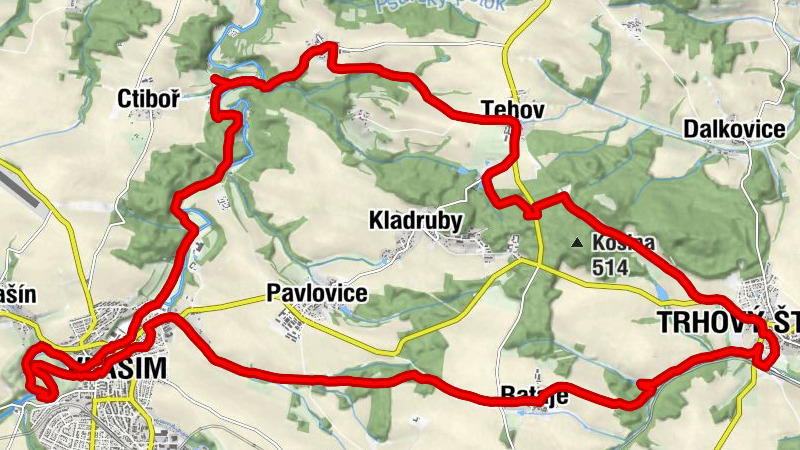 Trhový Štěpánov - Tehov - Nemíž - Vlašim