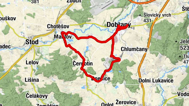 Dobřany - Beseda - Svatý Václav - Svatých Andělů strážných