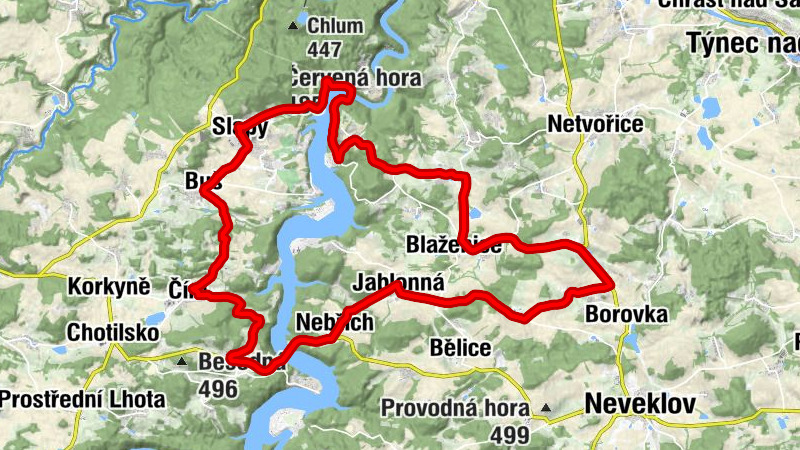Nedvězí - Rabyně - Třebenice - Motorest Slapy
