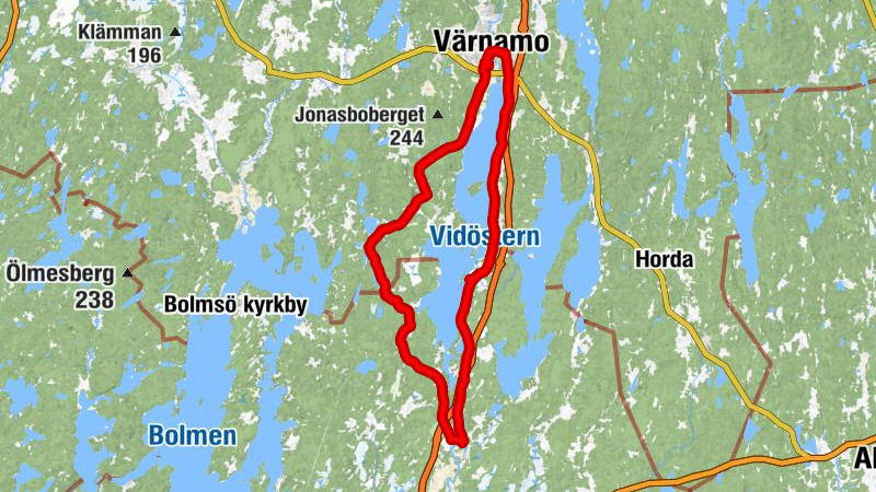 Hallsjö - Toftaholm restaurant - Vittaryd Kyrka - Lagan