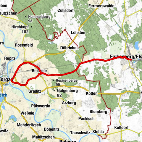 Falkenberg (Elster) - Falkenberg/Elster - Waldsiedlung - Torgau