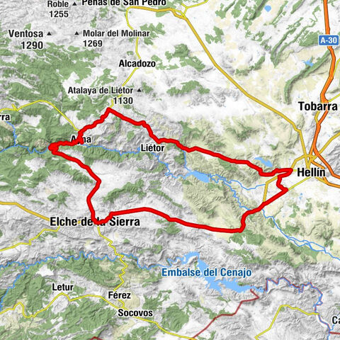 Elche de la Sierra - El Villarejo - La Sarguilla - Aýna