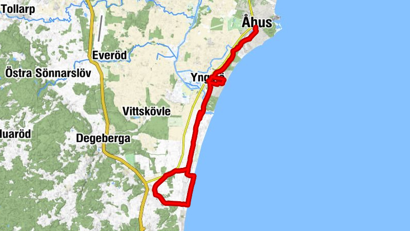 Åhus - Södra Äspet - Yngsjö - Furuboda