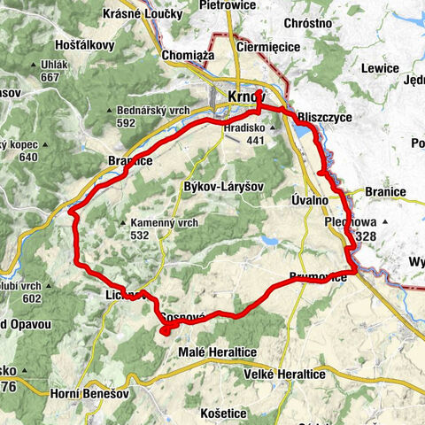 Krnov - Pustý Mlýn - Anenský vrch