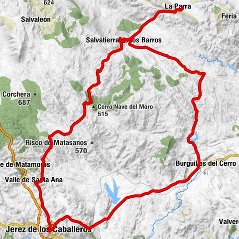 La Parra - Salvatierra de los Barros - Jerez de los Caballeros - El Cabezo