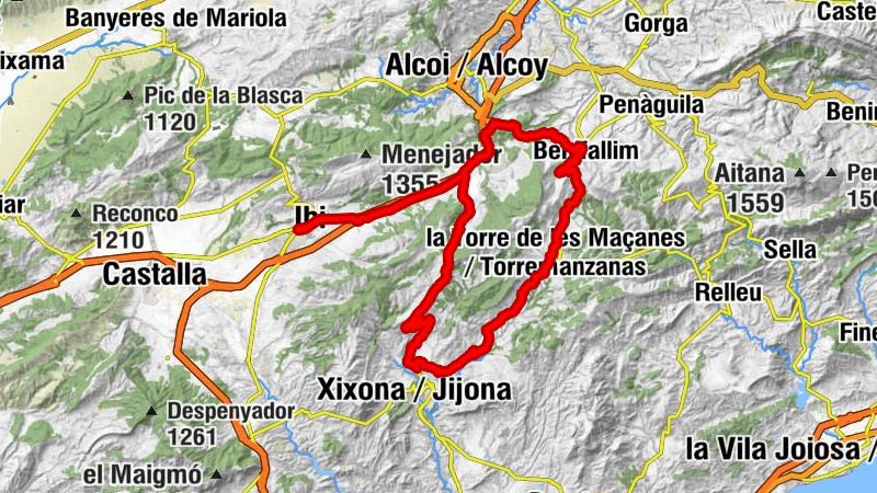 Ibi - Alcoi / Alcoy - Puerto del Retonar - Port de la Carrasqueta