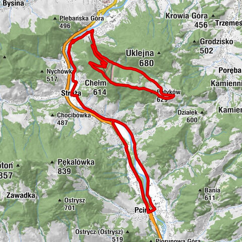 Godawówka - Wierch Stróża - Chełm - Pcim