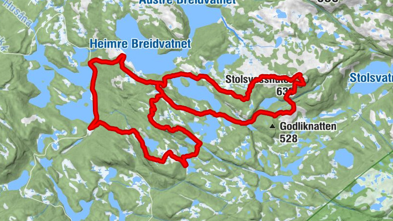 Nissedal - Sanden - Teilagsvassbua - Stolsvassnuten