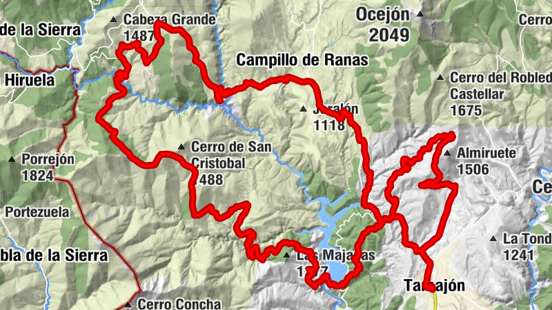 Tamajón - Collado de San Cristobal - Collado de las Palomas - Iglesia de Nª Sª de los Enebrales