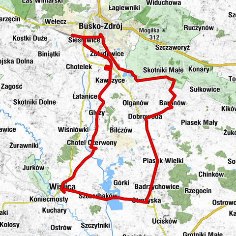 Kwiatkowa - Kościół pw. Świętego Bartłomieja Apostoła w Chotelu Czerwonym - Bazylika Kolegiacka Narodzenia Najświętszej Maryi Panny - Psia Górka