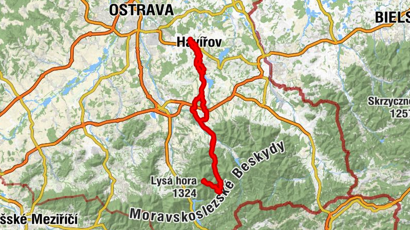 Havířov - Hoserka - Chata Emil Zátopek - Maraton - Lysá hora