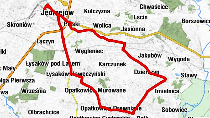 Jędrzejów Wąskotorowy - Kościół pw. Świętego Mikołaja Biskupa z Imielna - Kościół pw. Świętych Apostołów Piotra i Pawła w Mierzwinie - Kaplica
