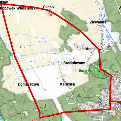 Głowno - Zabrzeźnia - Moczydła