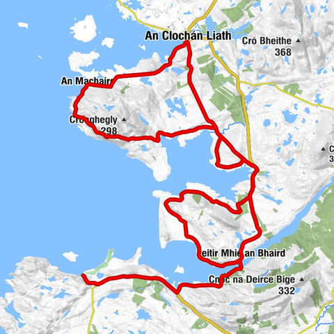 Clogher - Leitir Mhic an Bhaird - An Clochán Liath - An Machaire