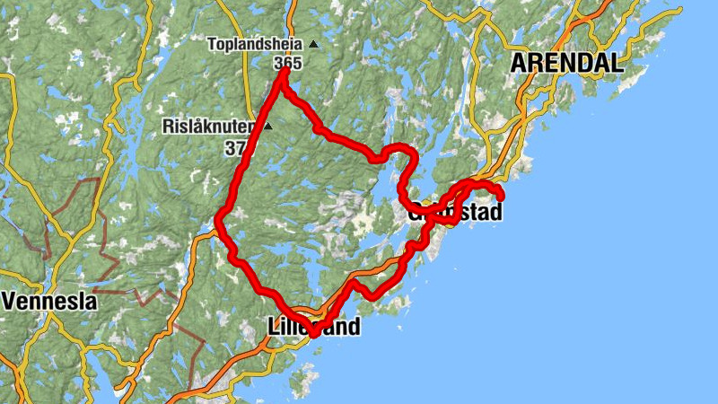 Grefstad - Grimstad - Lillesand kirke - Lillesand