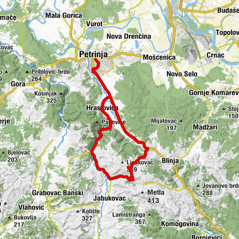 Petrinja - Taborište - Donja Budičina - Deanovići