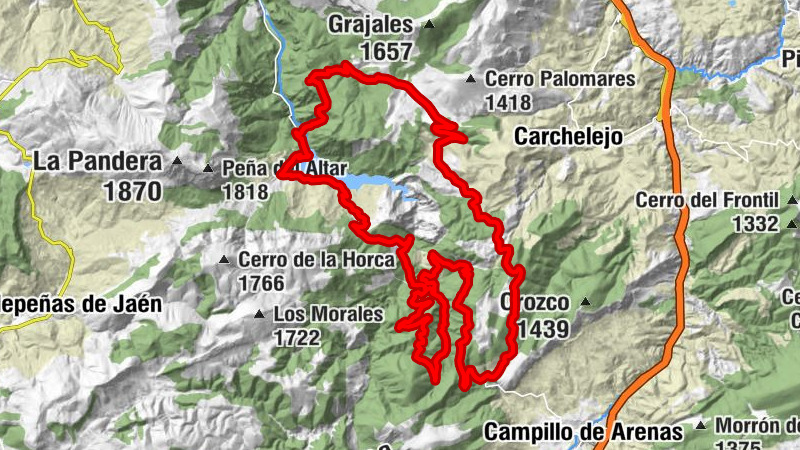 Valdepeñas de Jaén - Puerto Pitillos - Peñón Bermejo - Garganta de los Ladrones