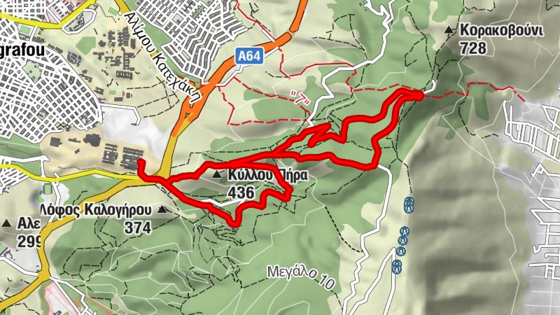 Αθήνα - Aναψυκτήριο Δ.Καισαριανής (Καλοπούλα) - Κύλλου Πήρα - Δήμος Καισαριανής