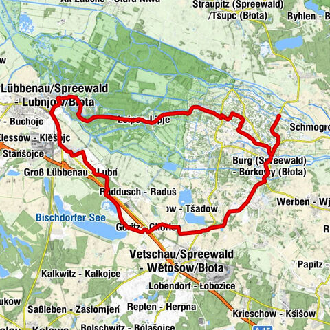 Burg-Dorf - Spreewaldstube - Lübbenau/Spreewald - Lubnjow/Błota - Leipe